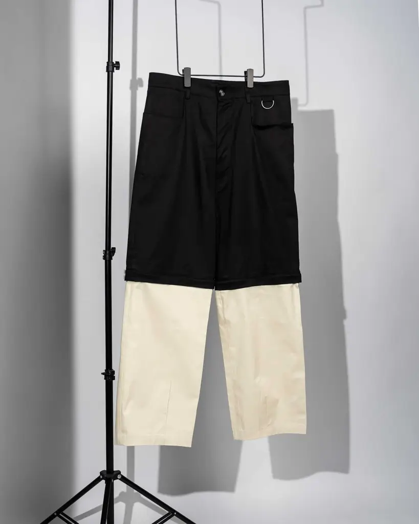 Zip Trousers Black Shadow Double Color Leg — Preview 4